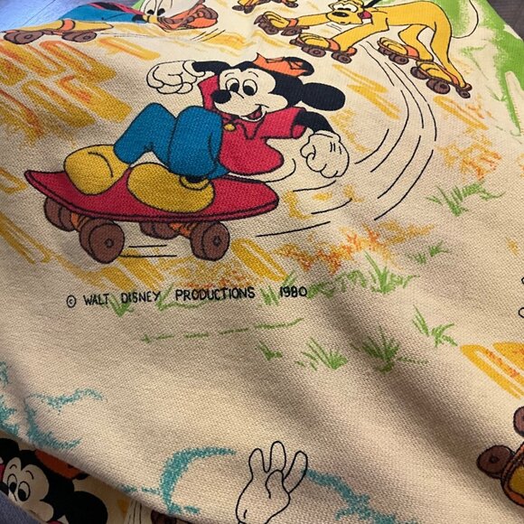 Vintage Minnie Mouse Mickey Mouse  Drapes Curtains Walt Disney Productions 1980 - Picture 2 of 5